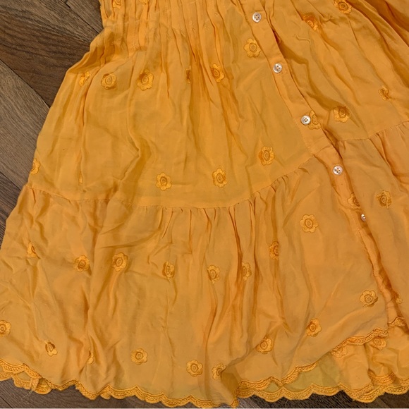 Urban Outfitters Orange Embroidered Flare mini Dress Size XS - Picture 6 of 11